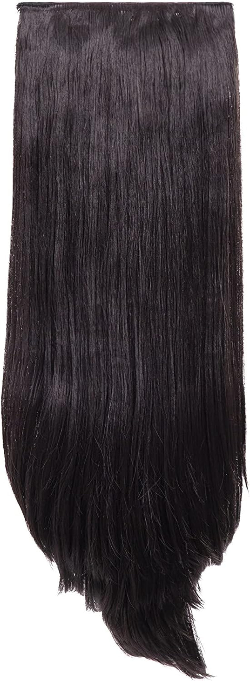 Clip in Thick Straight Hair Extension - 8 Weft Clip in Heat Resistant Hair Extension - Length: 20″ Inches - 300 Gram, 8 Pieces Long Straight Hair Extension Completely Natural (Black Cherry)