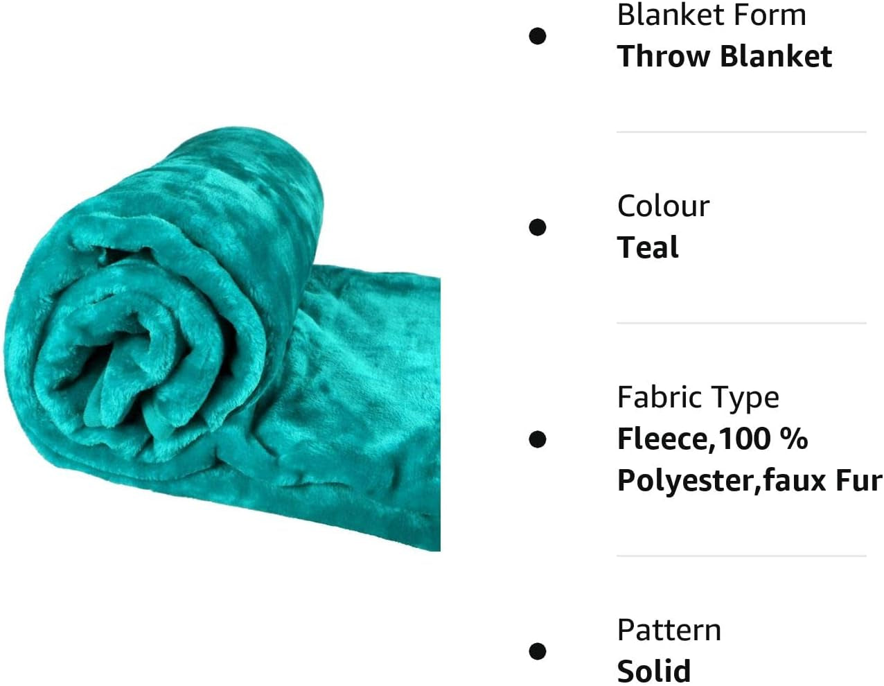 Fleece Faux Fur Roll Mink THROW Throws/Bed Blanket Beautiful Colours (King, Teal)