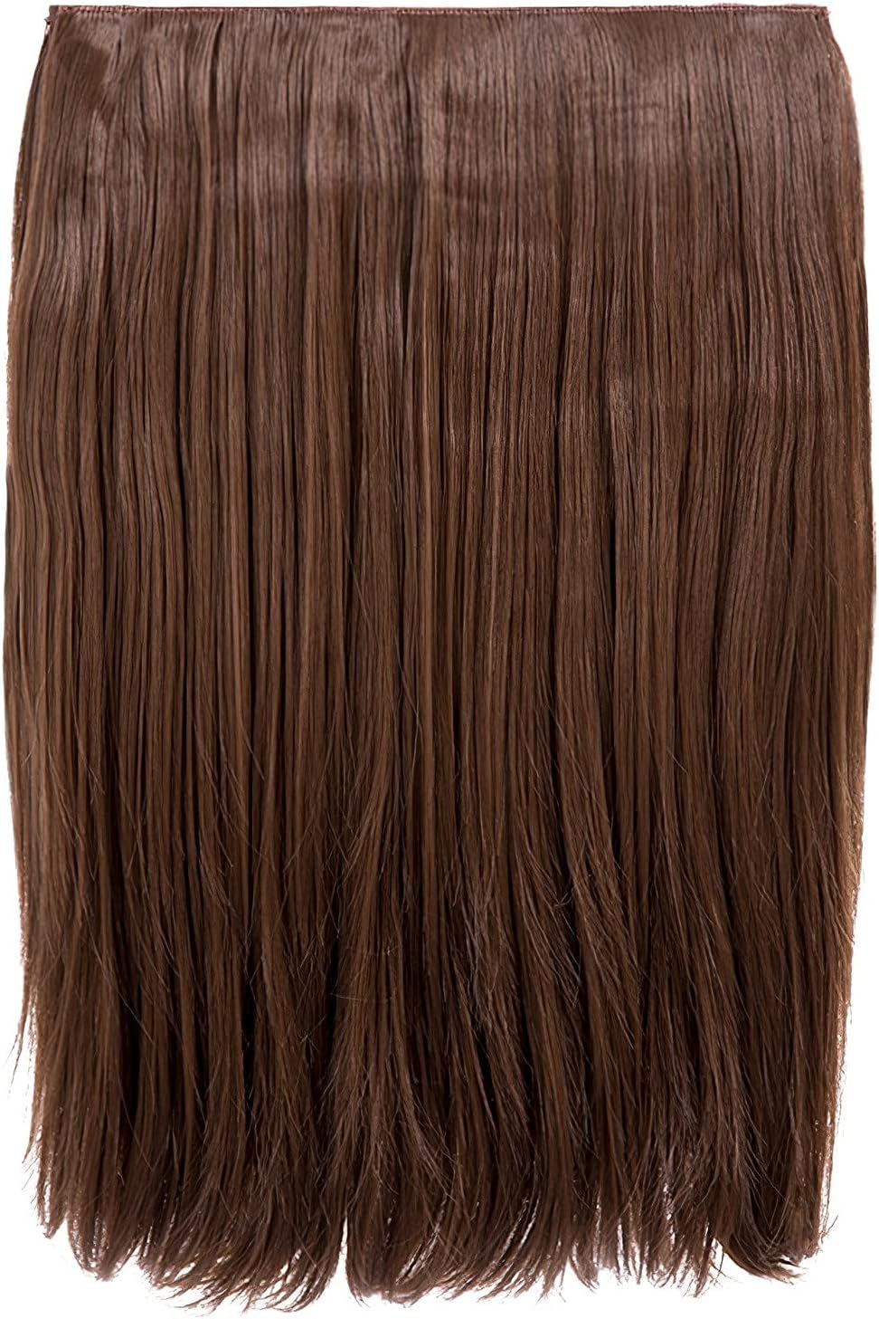 18″ Clip in Thick Straight Hair Extension - Dolce 1 Weft Clip in Heat Resistant Hair Extension - 160Gram, 1 Piece Straight Hair Extension Completely Natural 4 Clips in a Weft (Strawberry Blonde)