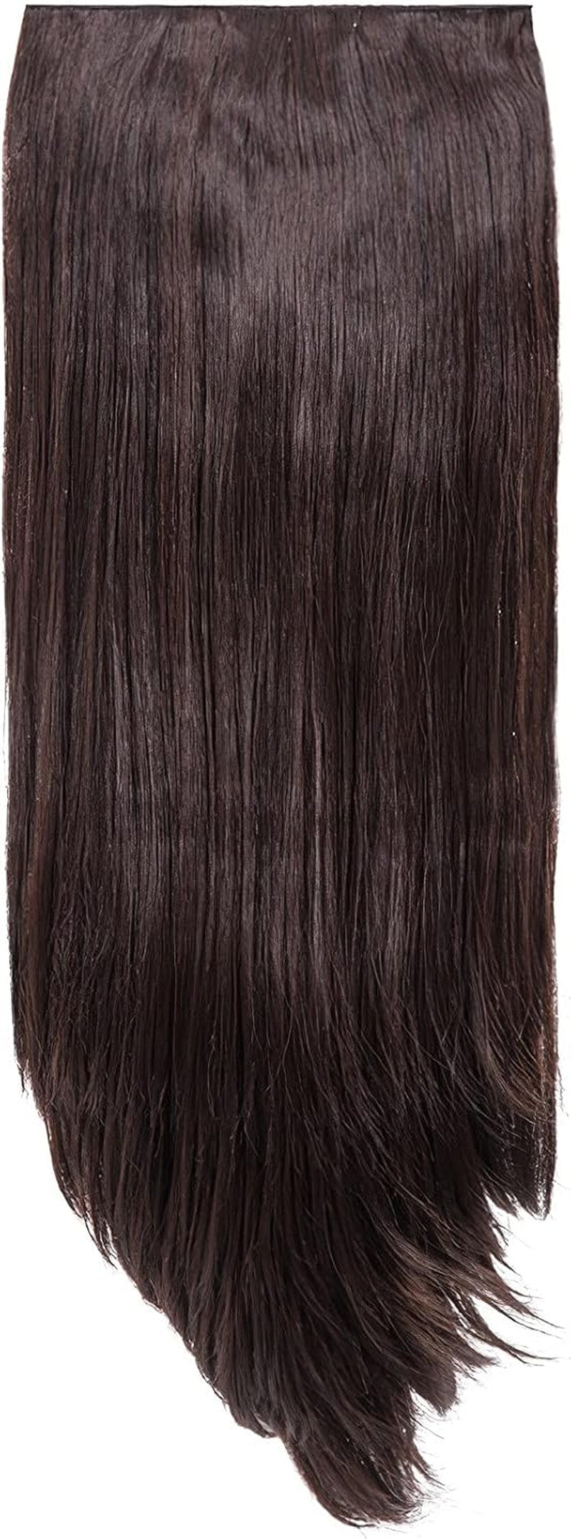 Clip in Thick Straight Hair Extension - 8 Weft Clip in Heat Resistant Hair Extension - Length: 20″ Inches - 300 Gram, 8 Pieces Long Straight Hair Extension Completely Natural (Black Cherry)