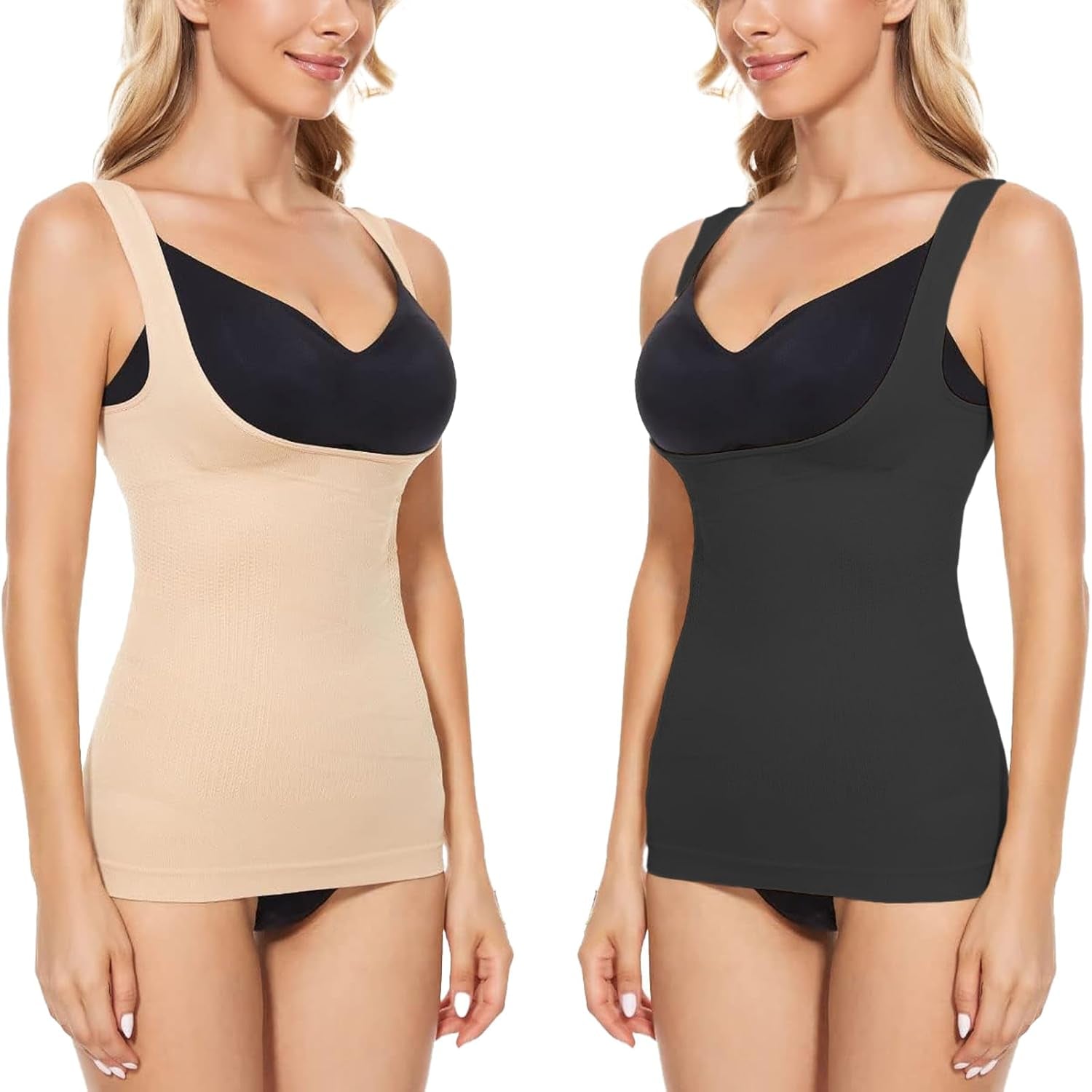 Women'S Open Bust Shapewear Smoothing Vest Seamless Tummy Control Body Compression Shaper Tanks Vest Tops Cami Shaper