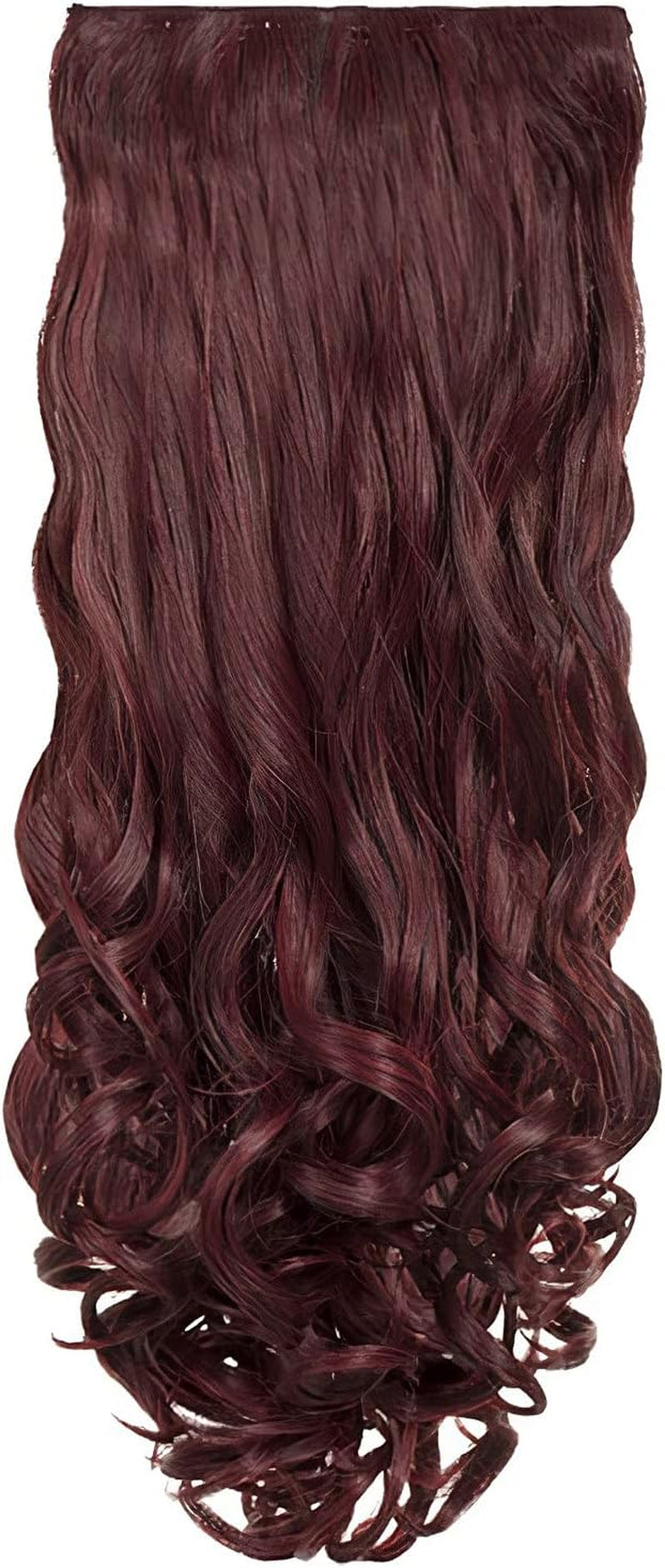 Clip in Thick Curly Hair Extension - 8 Weft Clip in Heat Resistant Hair Extension - Length: 18-20″ Inches - 280 Gram, 8 Piece Long Curly Hair Extension Completely Natural (Plum)