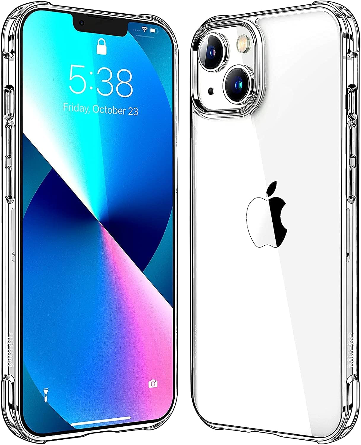 Compatible with Iphone 13 Case 6.1" Crystal Clear Shockproof Soft Silicone Reinforced Corners Transparent TPU Bumper Cover Protective Case - Clear