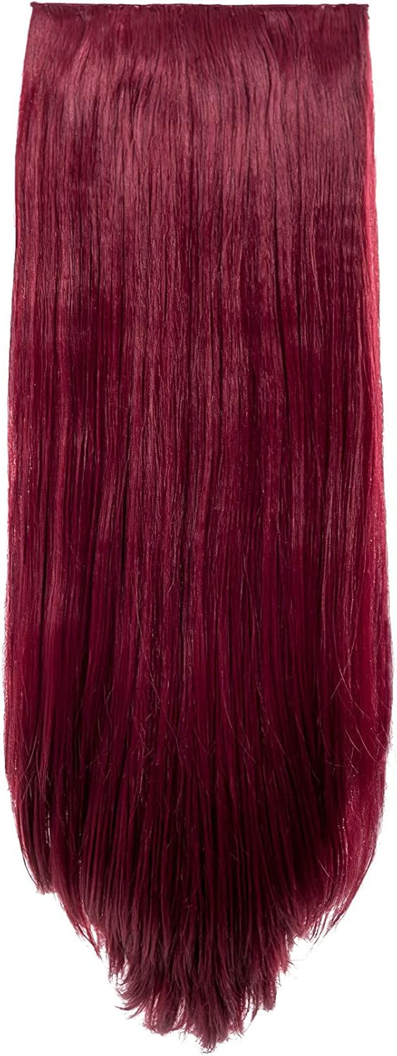 Clip in Thick Straight Hair Extension - 8 Weft Clip in Heat Resistant Hair Extension - Length: 20″ Inches - 300 Gram, 8 Pieces Long Straight Hair Extension Completely Natural (Black Cherry)