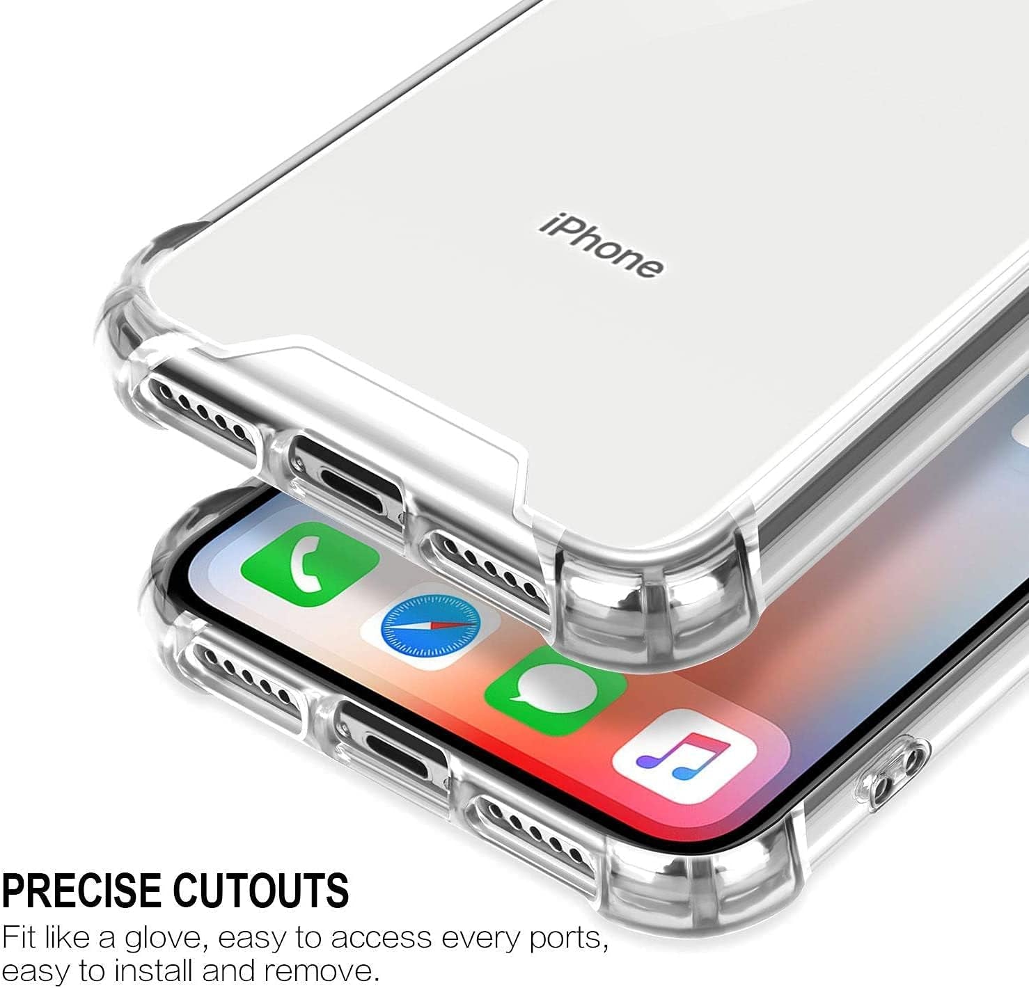 Compatible with Iphone XS Clear Case Shockproof Phone Cover Protective Phone Case for Iphone XS, 5.8 Inch