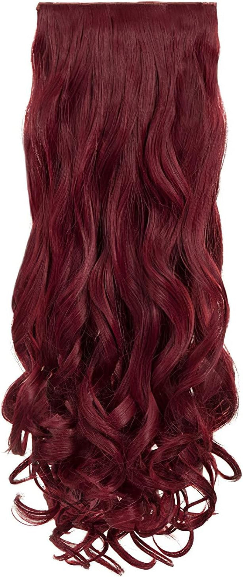 Clip in Thick Curly Hair Extension - 8 Weft Clip in Heat Resistant Hair Extension - Length: 18-20″ Inches - 280 Gram, 8 Piece Long Curly Hair Extension Completely Natural (Plum)