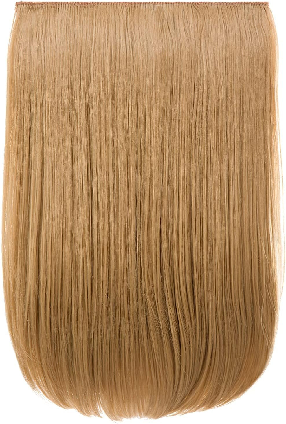 18″ Clip in Thick Straight Hair Extension - Dolce 1 Weft Clip in Heat Resistant Hair Extension - 160Gram, 1 Piece Straight Hair Extension Completely Natural 4 Clips in a Weft (Strawberry Blonde)