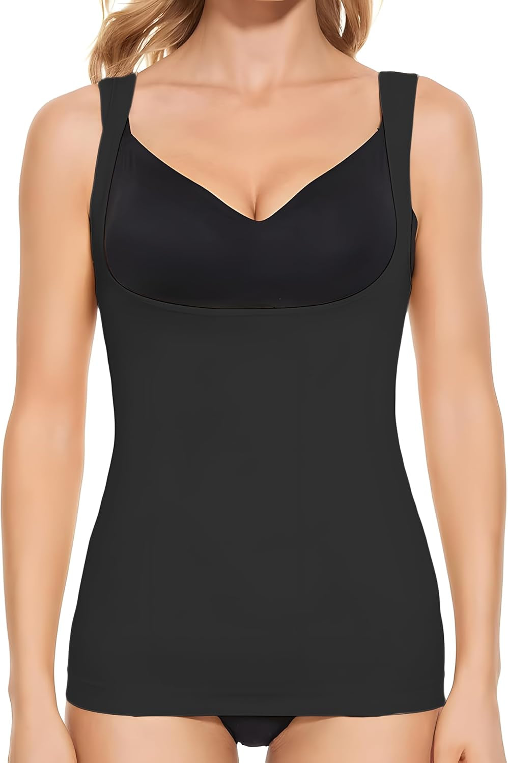 Women'S Open Bust Shapewear Smoothing Vest Seamless Tummy Control Body Compression Shaper Tanks Vest Tops Cami Shaper