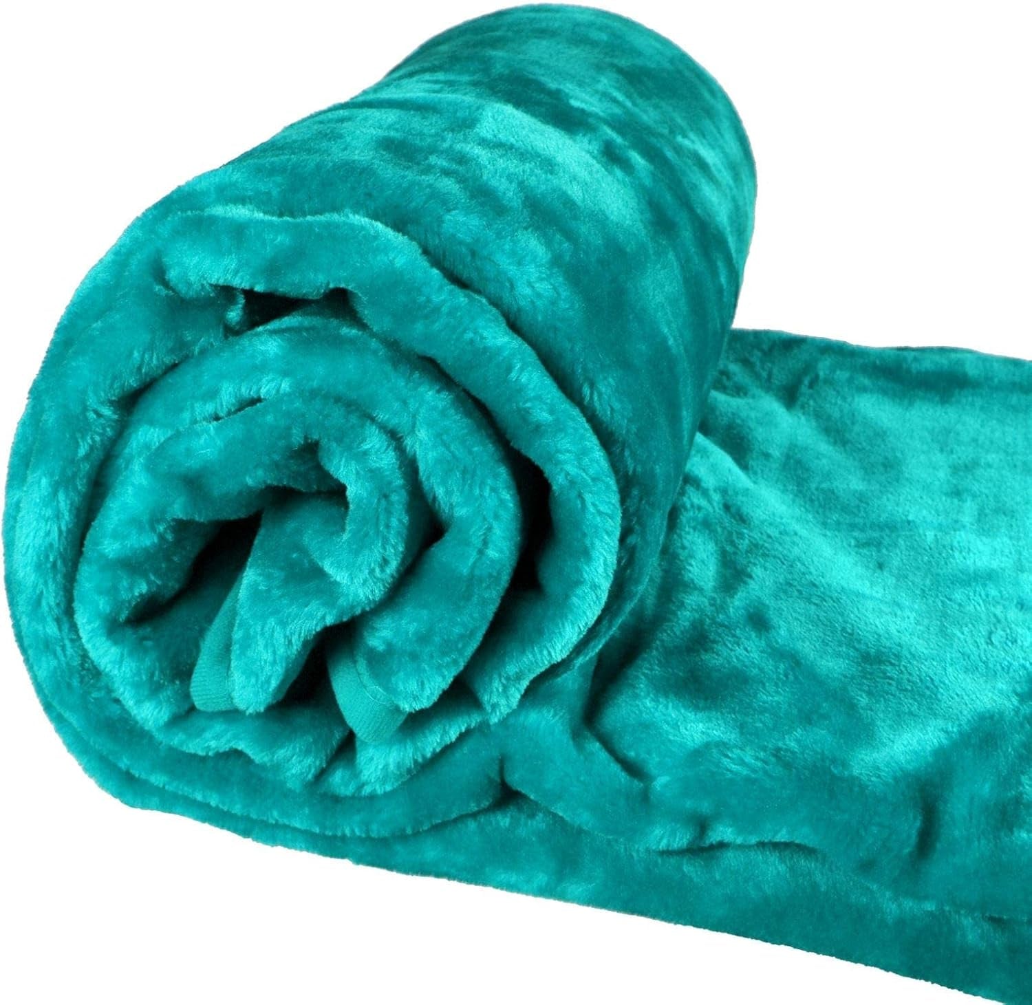 Fleece Faux Fur Roll Mink THROW Throws/Bed Blanket Beautiful Colours (King, Teal)