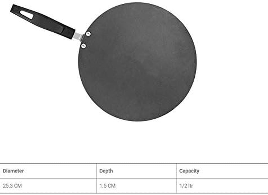 Non Stick Stainless Steel 25.5Cm Traditional Tawa Roti Tawa Chappati Tawa Dosa Tawa Pan Pav Bhaji Plate with Heavy Duty Handle