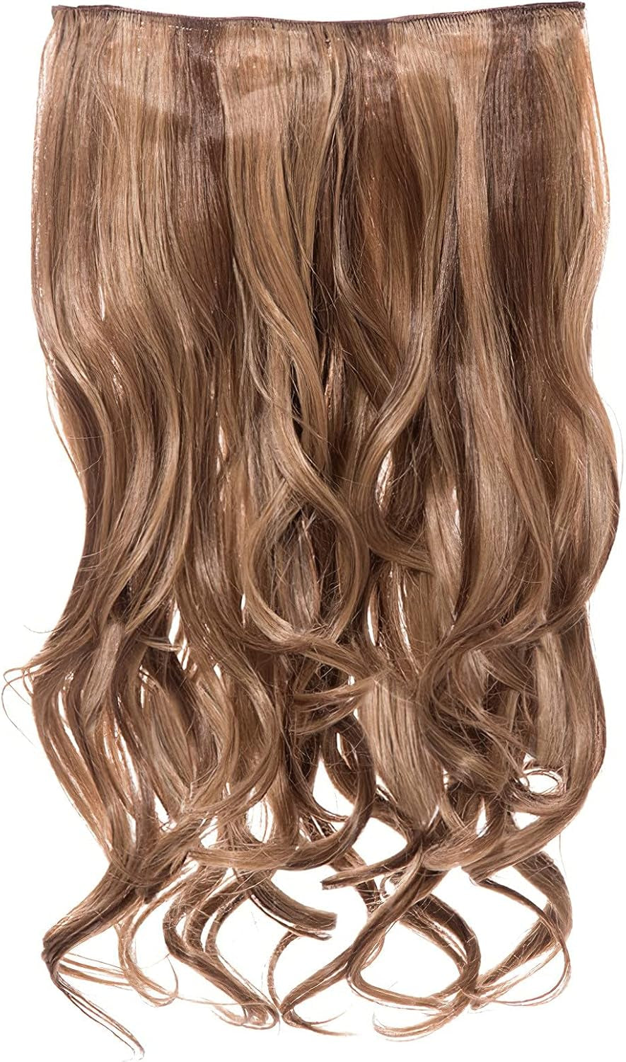 20″ Clip in Thick Highlighted Hair Extension - Curly Clip in Heat Resistant Hair Extension - 180Gram, 1 Piece Curly Hair Extensions Completely Natural 4 Clips in a Weft (Highlight Champagne Blonde)