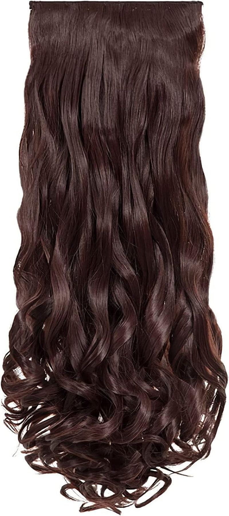 Clip in Thick Curly Hair Extension - 8 Weft Clip in Heat Resistant Hair Extension - Length: 18-20″ Inches - 280 Gram, 8 Piece Long Curly Hair Extension Completely Natural (Plum)