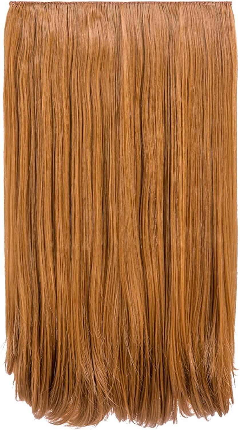 24″ Clip in Thick Hair Extension - Weft Straight 4 Clips in Heat Resistant Hair Extension - 180Gram, 1 Piece Straight Hair Extension 4 Clips in a Weft (Light Blonde)