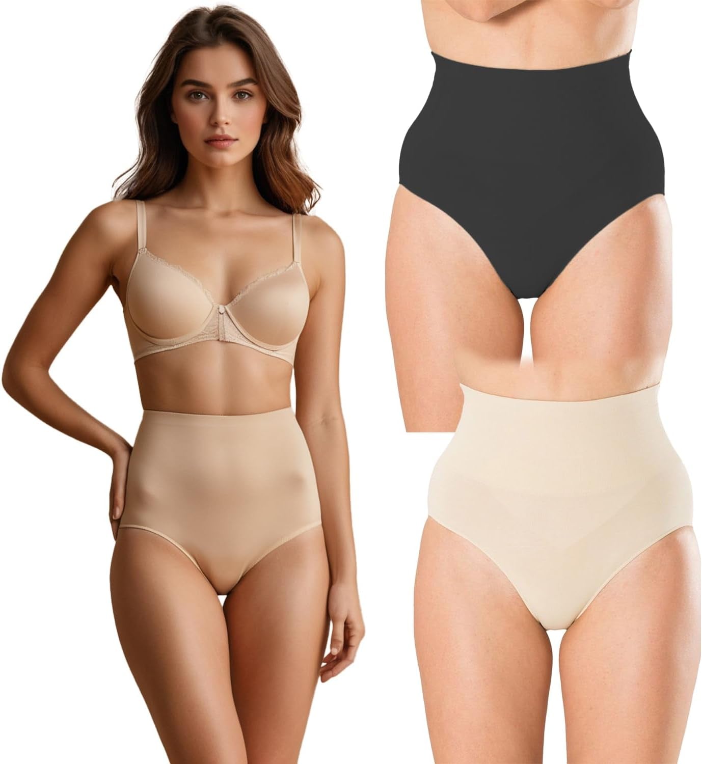 Women'S Shapewear Seamless Brief Ultra Control | Streamline Your Silhouette with Double Thickness Panels | Comfortable Elasticated Edge