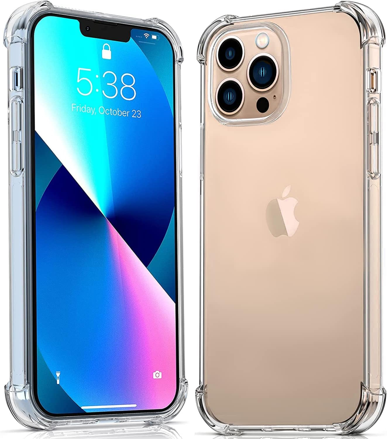 Compatible with Iphone 12 Pro Max Case 6.7" Crystal Clear Shockproof Soft Silicone Reinforced Corners Transparent TPU Bumper Cover Protective Case - Clear