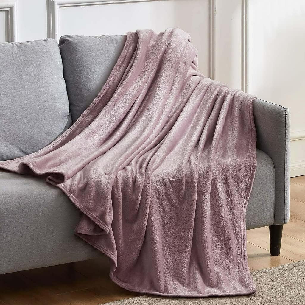 Flannel Fleece Ultra Soft Blanket Throw- for Large Fluffy Warm Bed, Sofa Bedspread, Travel- Warm and Cozy 150X200 (Silver)