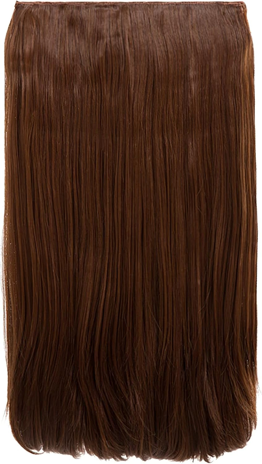 24″ Clip in Thick Hair Extension - Weft Straight 4 Clips in Heat Resistant Hair Extension - 180Gram, 1 Piece Straight Hair Extension 4 Clips in a Weft (Light Blonde)