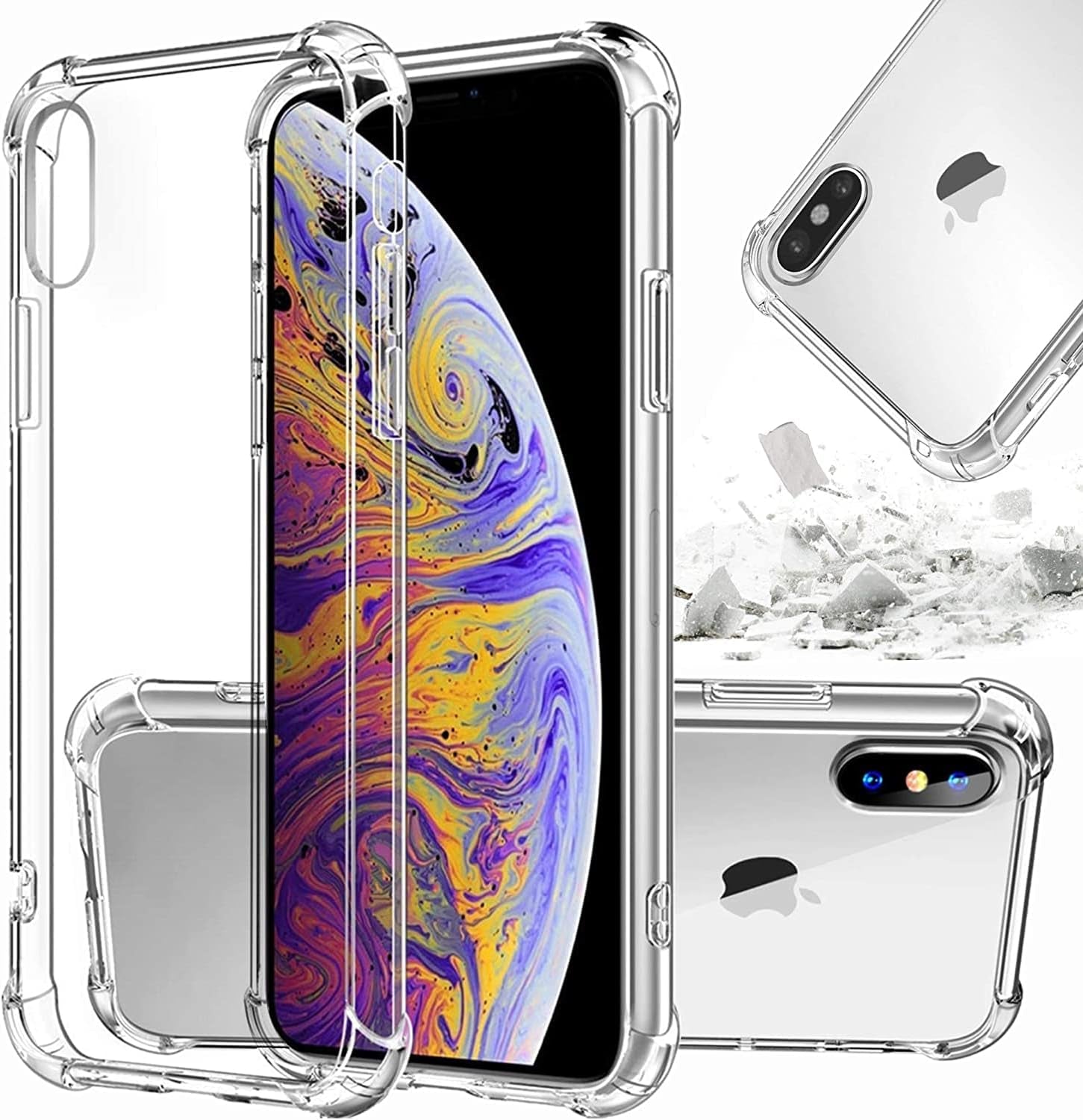 Compatible with Iphone XS Max Clear Case Shockproof Phone Cover Protective Phone Case for Iphone XS Max, 6.5 Inch