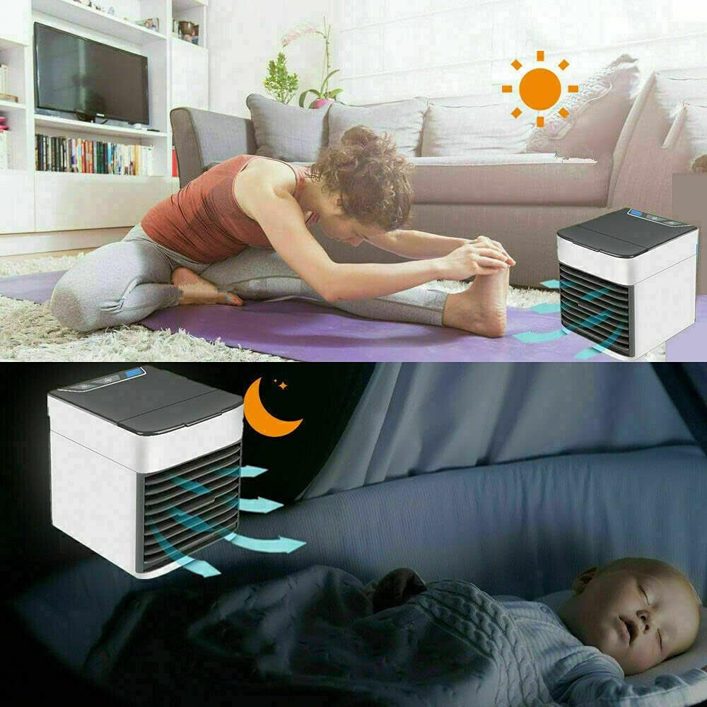 USB Air Conditioner Cooler Fan Chiller Portable Chills Purifies Humidify Summer