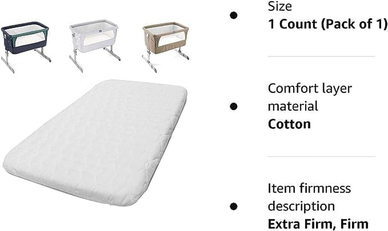 Next2Me Chicco Crib Mattress Compatible Bedside Toddler Deluxe Crib Next to Me - Comfortable & Fitted Infant Mattress - Breathable & Washable (83 X 50 X 5 Cm)