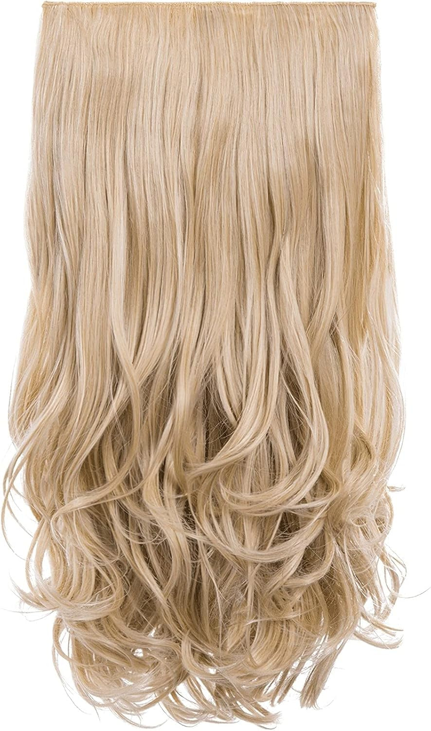 Clip in Thick Loose Curl Hair Extension - 5 Weft Clip in Heat Resistant Hair Extension - Length: 20″ Inches - 300 Gram, 5 Pieces Long Loose Curl Hair Extension Completely Natural (Blondette)