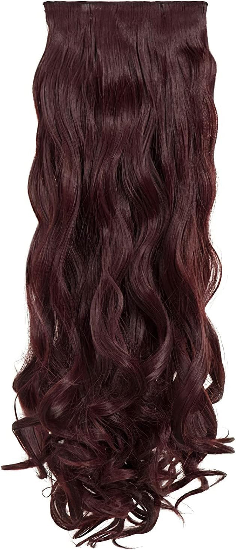 Clip in Thick Curly Hair Extension - 8 Weft Clip in Heat Resistant Hair Extension - Length: 18-20″ Inches - 280 Gram, 8 Piece Long Curly Hair Extension Completely Natural (Plum)