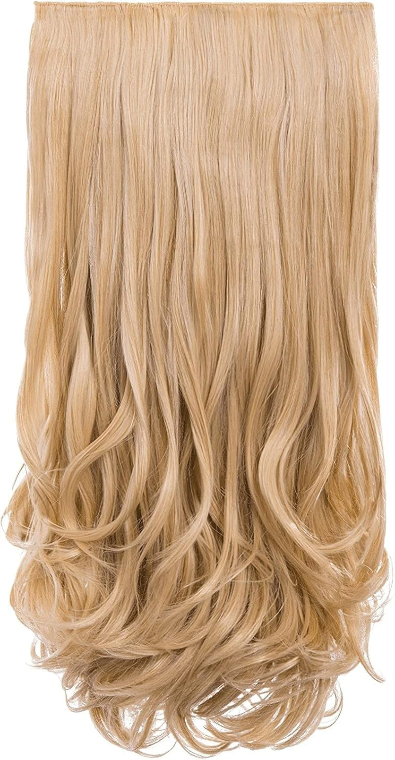 Clip in Thick Loose Curl Hair Extension - 5 Weft Clip in Heat Resistant Hair Extension - Length: 20″ Inches - 300 Gram, 5 Pieces Long Loose Curl Hair Extension Completely Natural (Blondette)