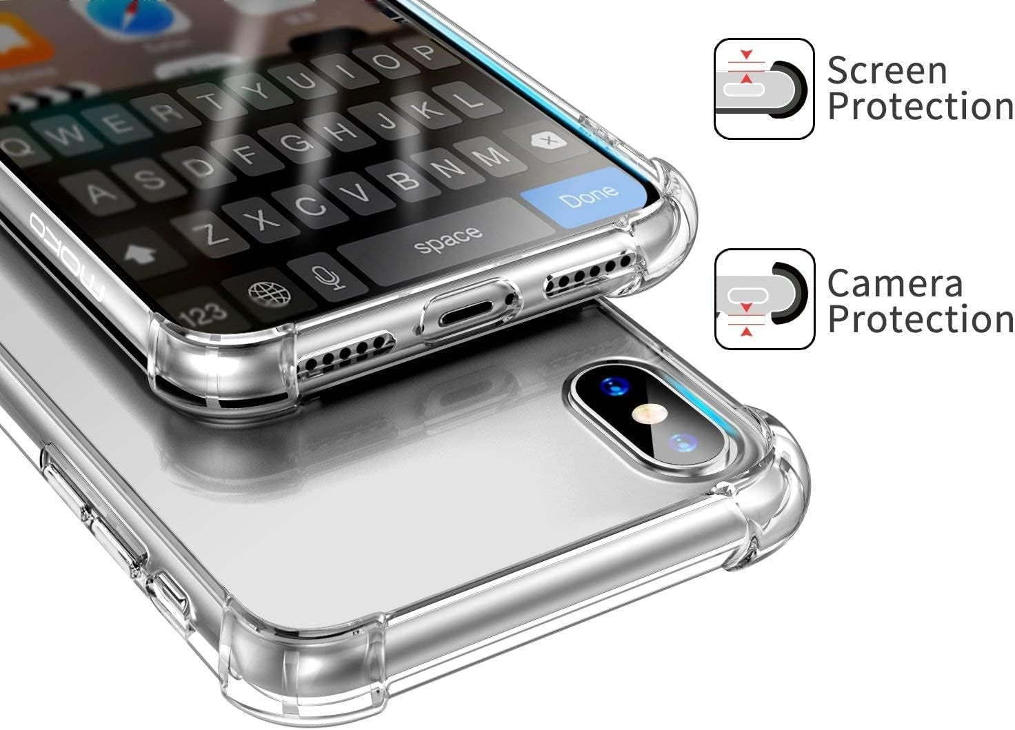 Compatible with Iphone XS Max Clear Case Shockproof Phone Cover Protective Phone Case for Iphone XS Max, 6.5 Inch