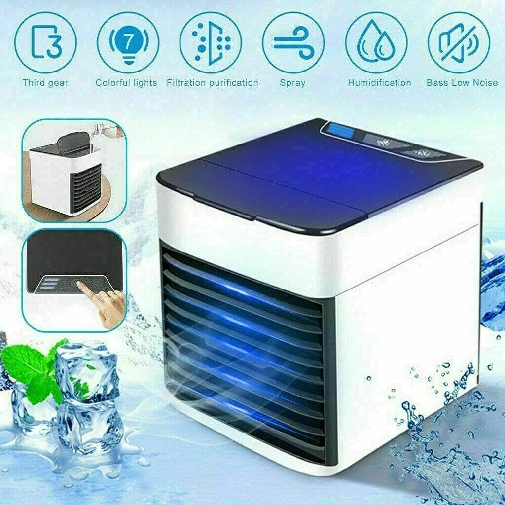 USB Air Conditioner Cooler Fan Chiller Portable Chills Purifies Humidify Summer